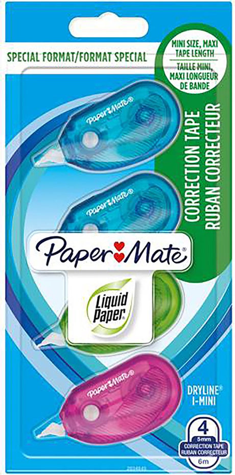 Paper Mate Dryline i-mini Korrekturband | verschiedene Farben | 4 Stück
