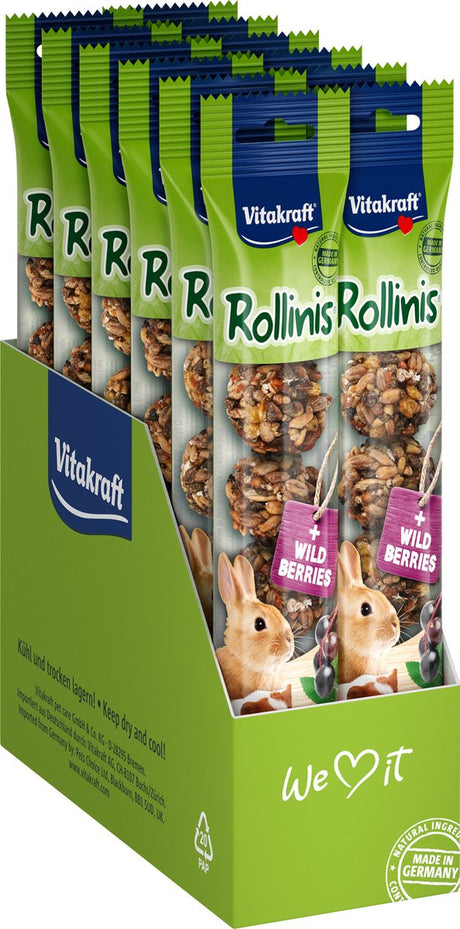Vitakraft Rollinis mit Blaubeeren - Nager-Snacks - 12x48 gr