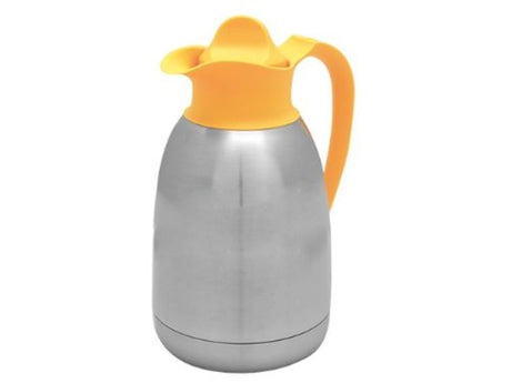 Cater-profi Edelstahl-Isolierkanne mit gelbem Schraubverschluss 1,5l