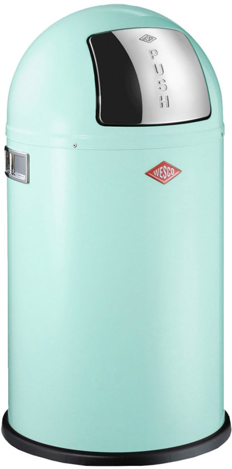 Wesco Pushboy Junior Abfallbehälter | 22 Liter | Metall - Minze | Mülleimer - hergestellt in Deutschland