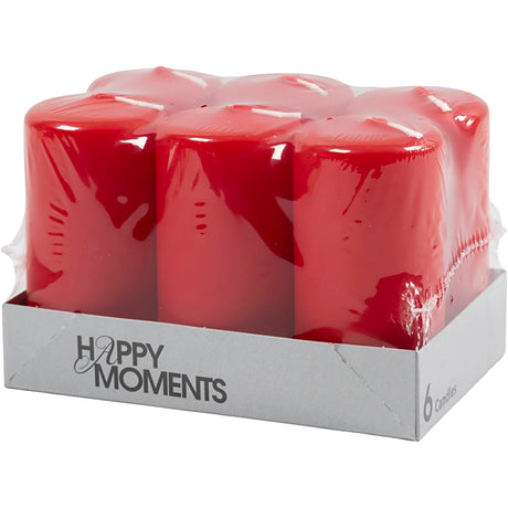 Creativ Firmenkerzen, H: 100 mm, T 50 mm, rot, 6 Stück 1 Box