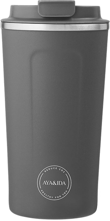 Aya ida aya ida - cup2go - Thermobecher - Kaffeebecher - Coffee to go - Reisebecher - Mitnehmen - 500ml - Dunkelgrau