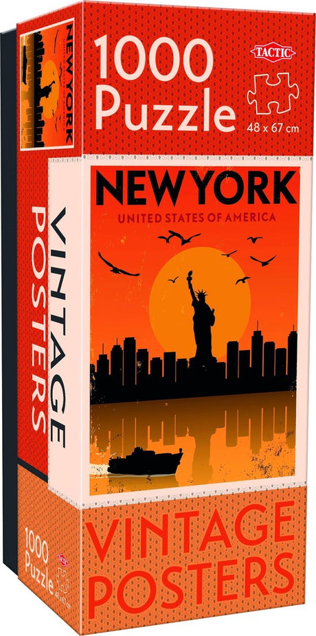 Tactic Vintage New York – Puzzle – 1000 Teile – kultige Weltstadt im Retro-Stil – elegantes und beruhigendes Design – hohe skandinavische Qualität