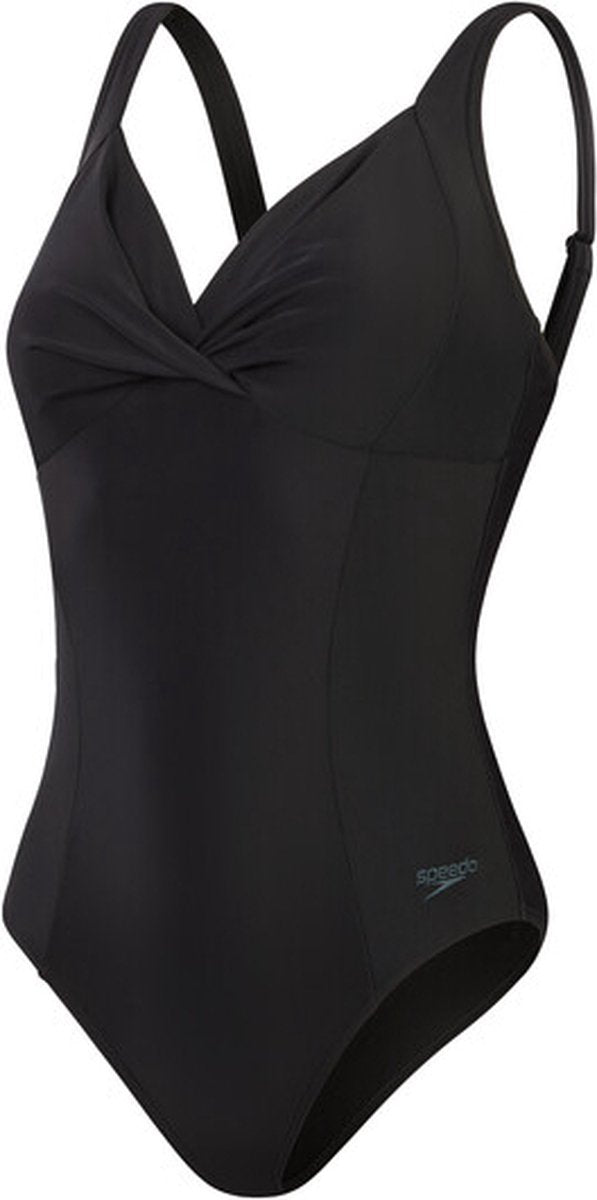 Speedo shaping cross knot 1 piece dames sportbadpak - zwart