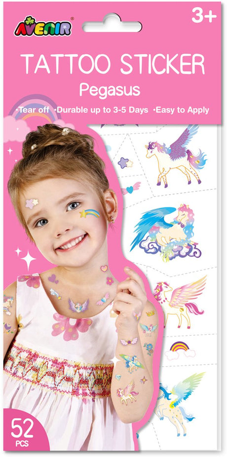 Avenir Tattoo-Aufkleber – Pegasus – 52 Stück – hält 3 bis 5 Tage – 3 Jahre