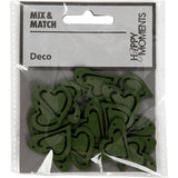 Creativ Firmenherz, Größe 25x22 mm, Stärke 1,7 mm, dunkelgrün, 20 Stück 1 Box
