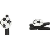 Creativ Firmenklammer mit Fußball, Größe 14x25 mm, Stärke 12 mm, schwarz, 10 Stück 1 Box