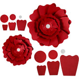 Creativ Company Papierblumen, D 15+25 cm, 230 gr, rot, 2 Stück 1 Box