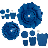 Creativ Company Papierblumen, D 15+25 cm, 230 gr, blau, 2 Stück 1 Box