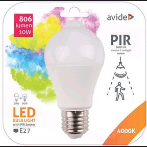 Avide Smart LED Peer A60 E27 mit integriertem PIR-Bewegungssensor 10 W 806 Lumen<br>