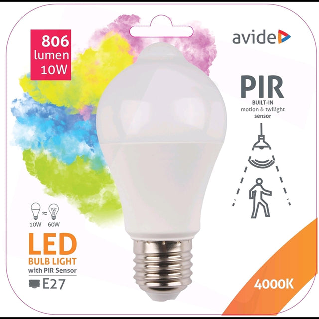 Avide Smart LED Peer A60 E27 mit integriertem PIR-Bewegungssensor 10 W 806 Lumen<br>