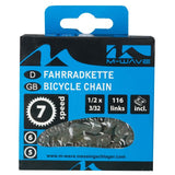 M-Wave M-Wave Halskette KMC 5 6 7 Geschwindigkeit 1 2x3 32 116 Schakels Blister