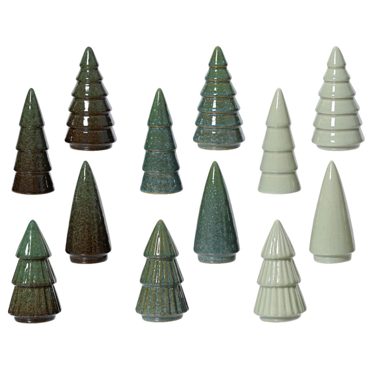 Decoris Weihnachtsbaum Porzellan 5,2x5,2x10cm