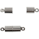 Creativ Company Magnetverschluss mit Ösen, L: 15 mm, D 5 mm, versilbert, 10 Stück 1 Box