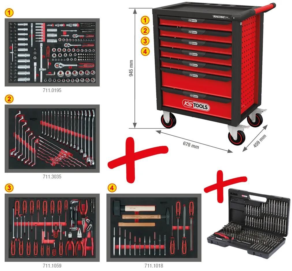 KS Tools Werkzeugwagen KS-Tools Racingline Werkzeugwagen Racingline KS-Tools 515-tlg.