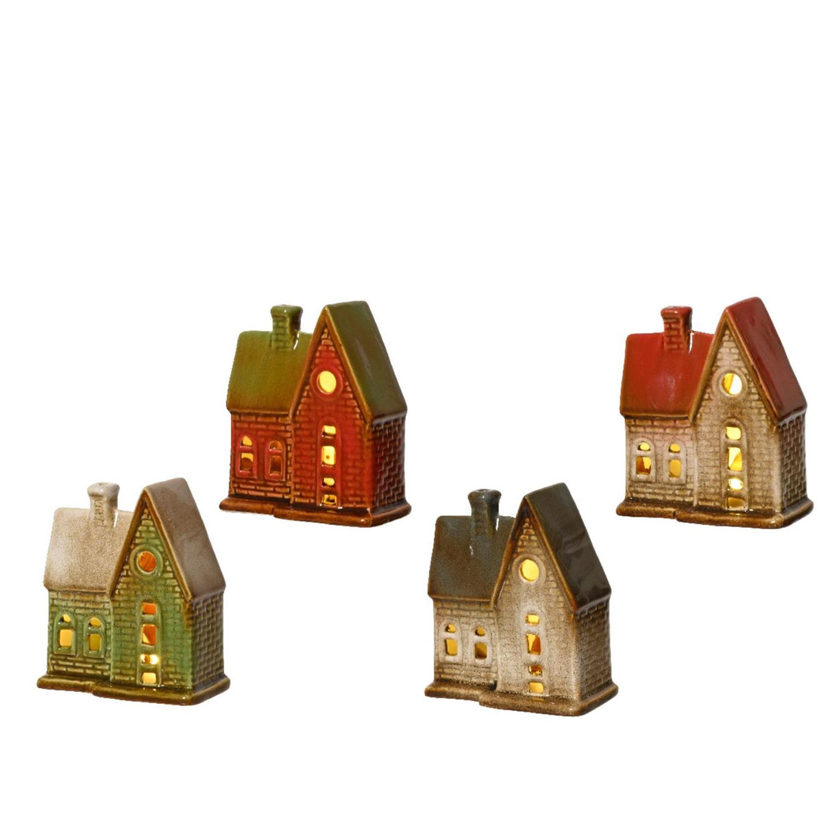 Lumineo Hauskeramik mit LED 10,5x5,8x12cm