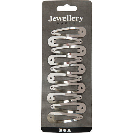 Creativ Company Haarnadel, L: 45 mm, B: 14 mm, versilbert, 10 Stück 1 Box