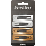 Creativ Company Haarnadel, L: 58 mm, B: 16 mm, Gold, Silber, 4 Stück 1 Box