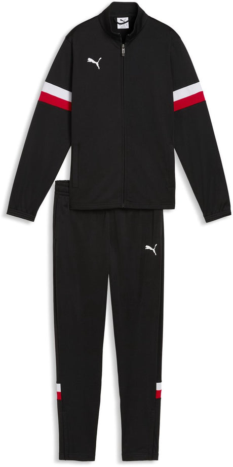 Puma Individualrise Tracksuit Jr Unisex-Trainingsanzug – Schwarz-Weiß-Rot