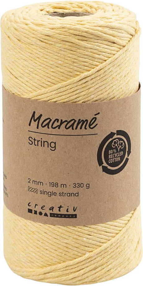Creativ Company Makrameeschnur 2 mm 198 m hellgelb
