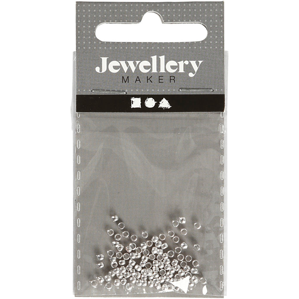 Creativ Company Quetschperlen, D 2 mm, Silber, 100 Stück 1 Box