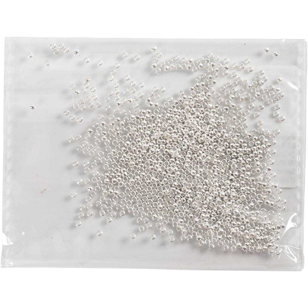 Creativ Company Quetschperlen, D 2 mm, Silber, 1000 Stück 1 Box