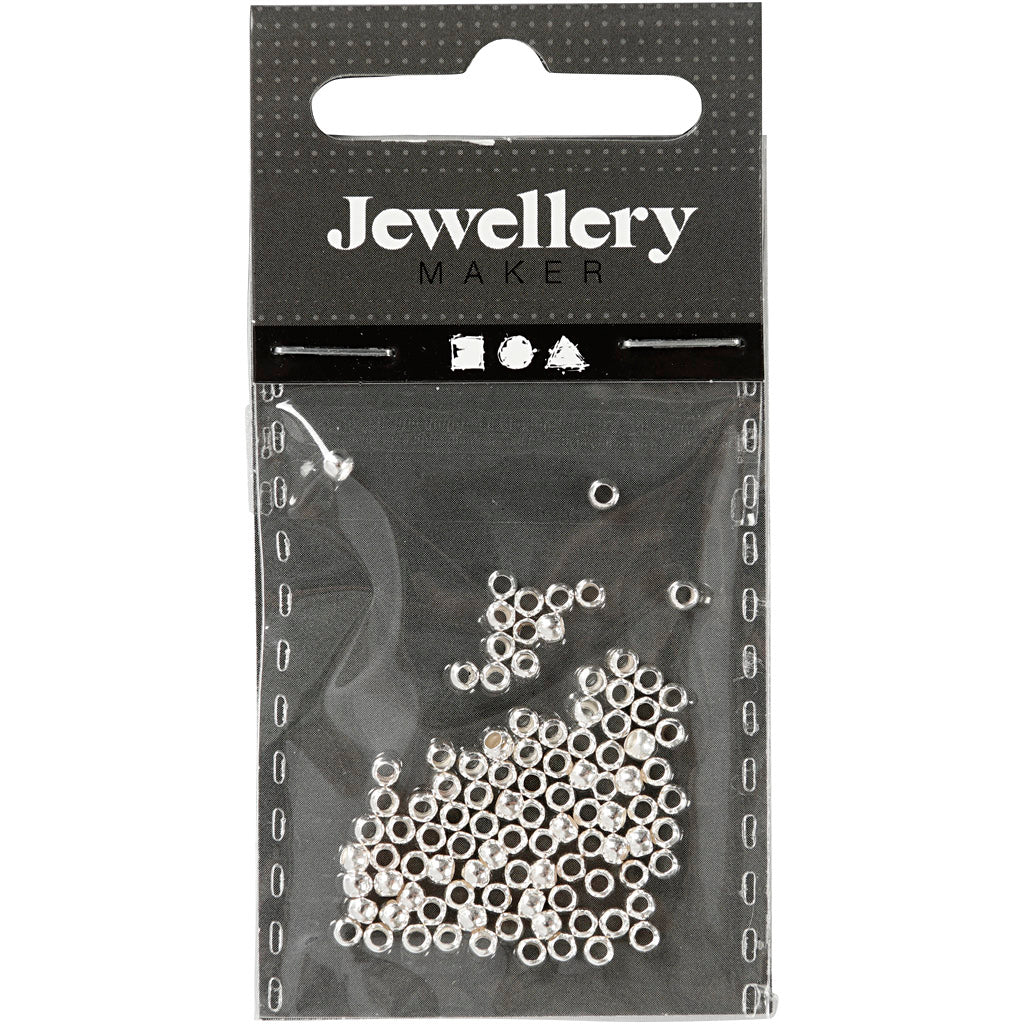 Creativ Company Quetschperlen, D 2,5 mm, Silber, 100 Stück 1 Box
