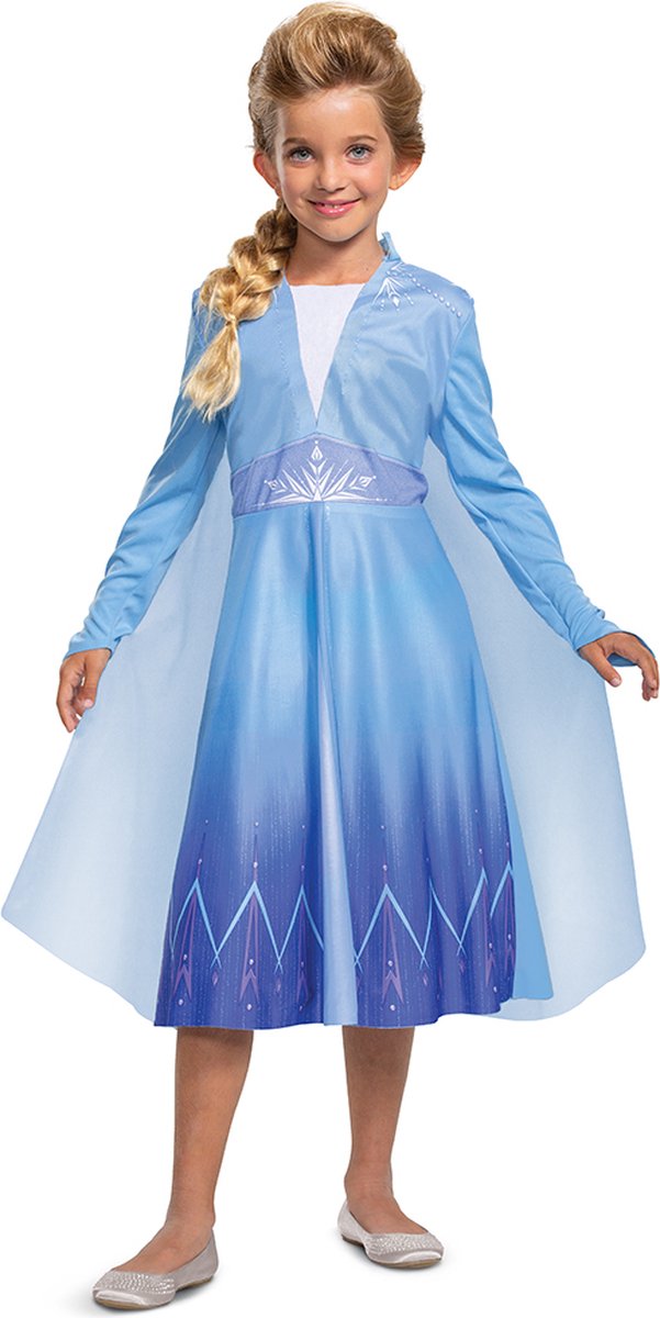 Disney-Verkleidung – Die Eiskönigin 2, Elsa Travelling Basic Plus, Größe XS (3–4 Jahre), Mädchen