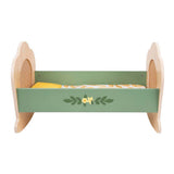 Classic world houten poppenwieg vintage bloemen fsc speelgoed.