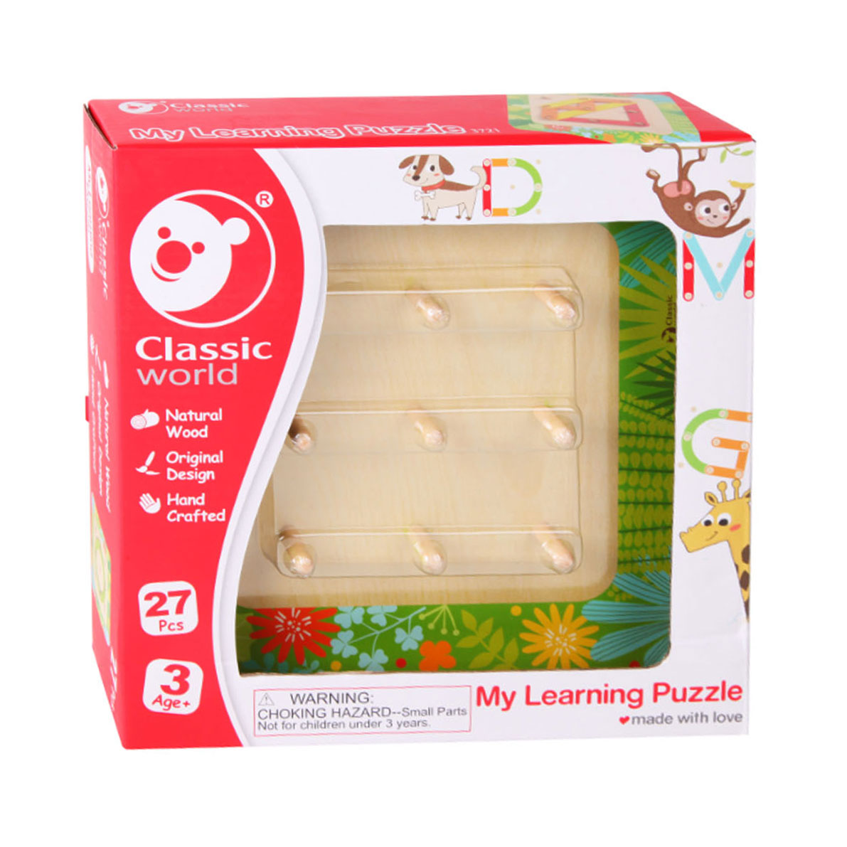 Classic World World My Wooden Learning Puzzle, 29dlg.