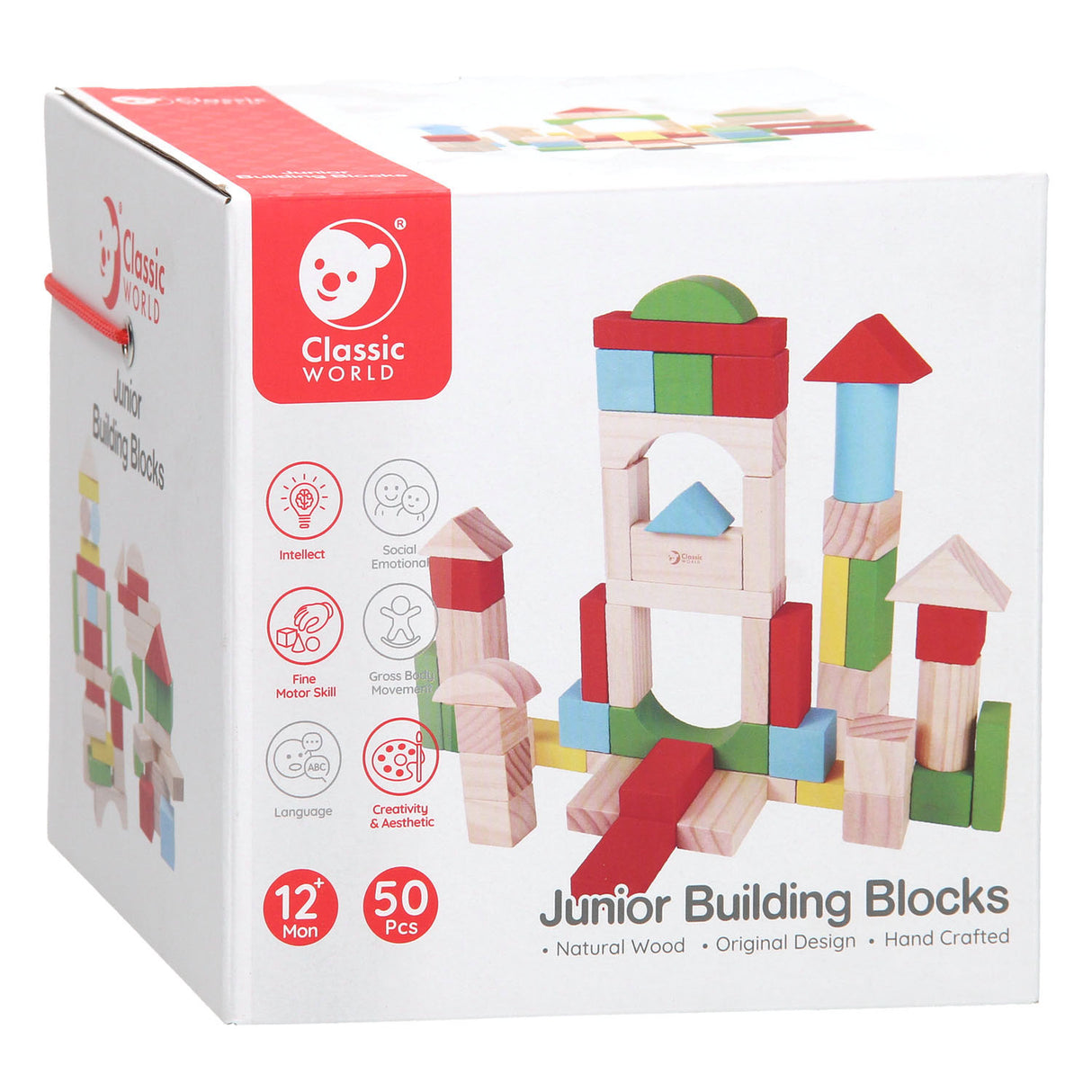 Classic World Wooden Blocks Junior, 50dlg.