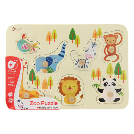 Classic World Holz-Studenpuzzle Wilde Tiere, 7-tlg.