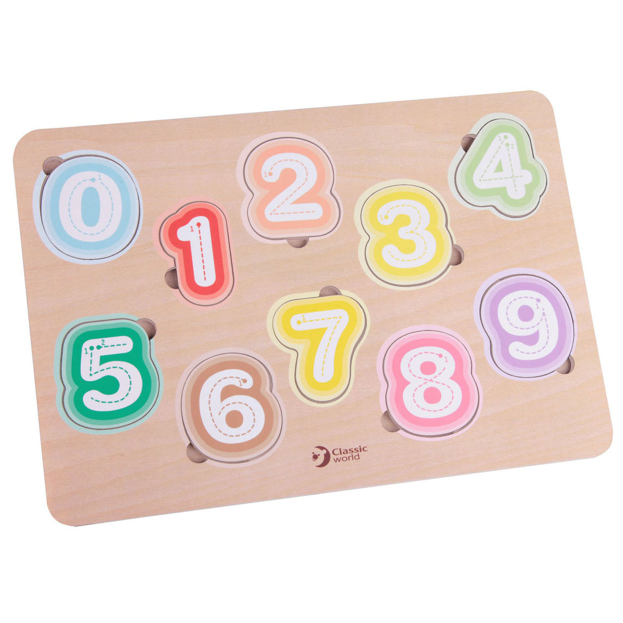Klassische Weltwelt-Puzzlefiguren aus Holz