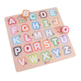 Klassisches Welt-Holzpuzzle-Alphabet, 27-teilig.