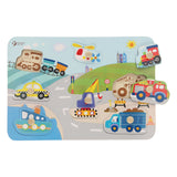 Klassisk World World Wooden Nick Puzzle Traffic, 8 ..