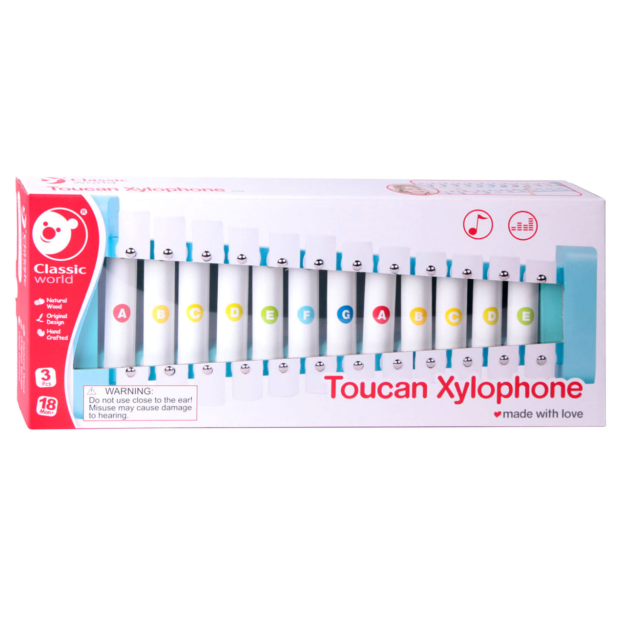 Classic World Holz-Xylophon Tukan, 3-tlg.