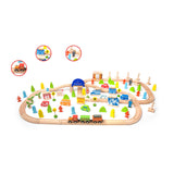 Classic World World Wooden Train set, 110dlg.