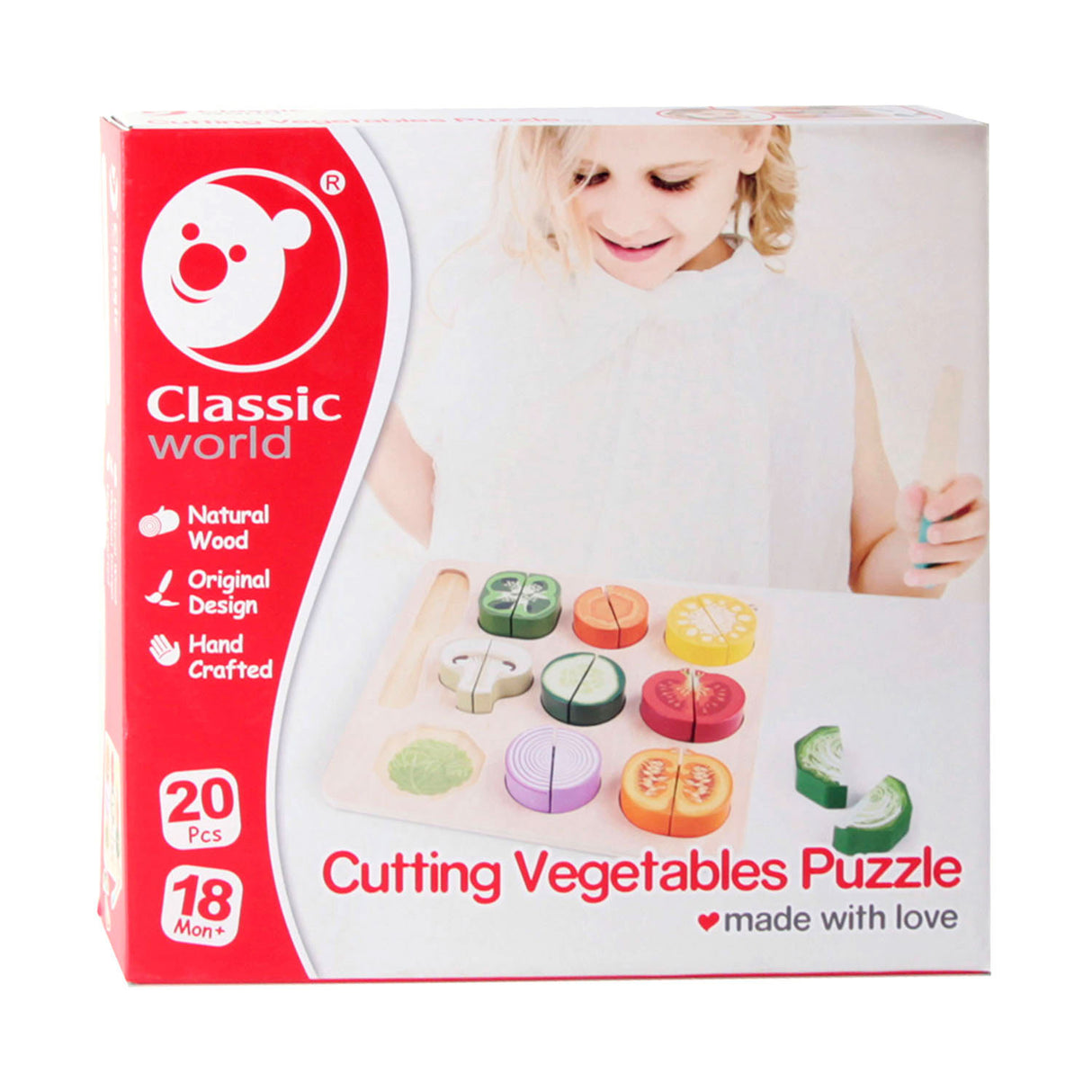 Classic World World Worly Wooden Cutting Vegetable, 20dlg.