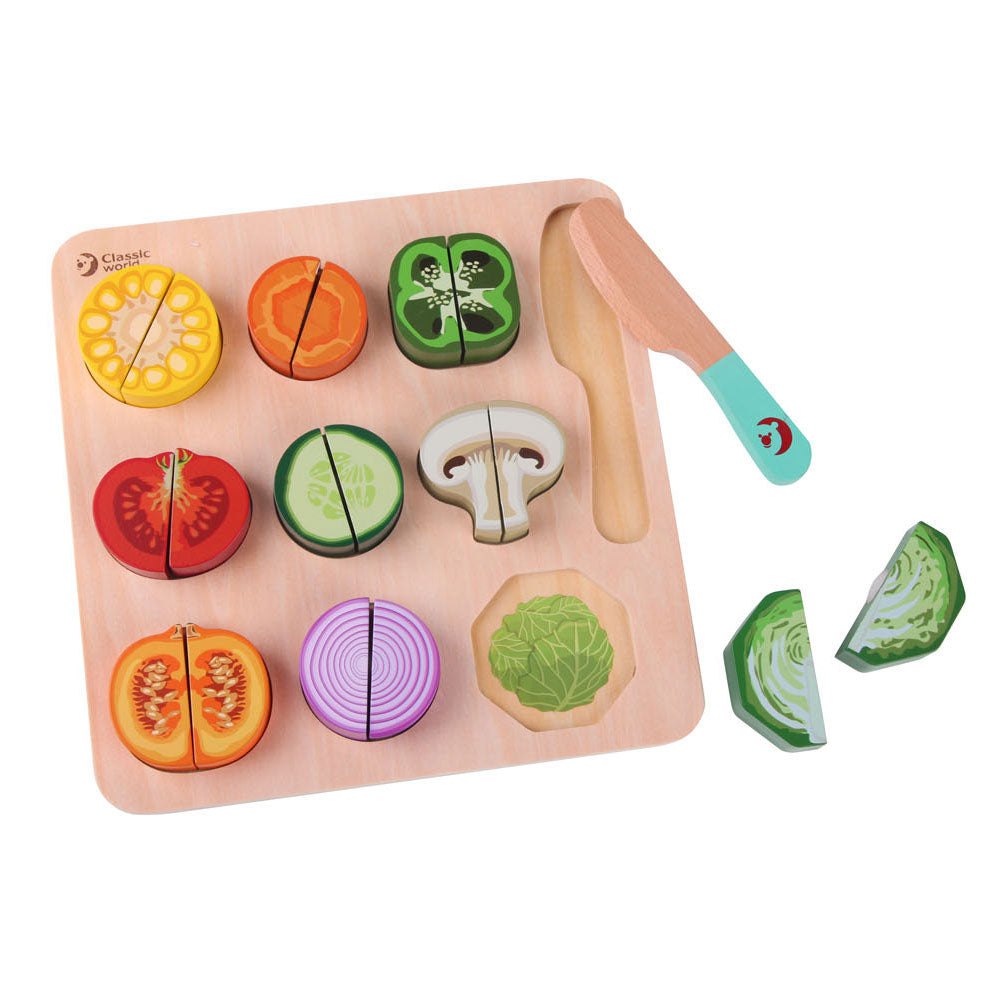 Classic World World Wooden cutting vegetables, 20dlg.