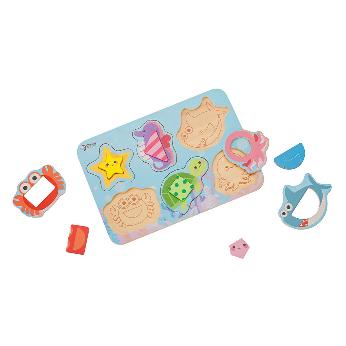 Classic World Holzpuzzle Meerestiere, 13-tlg.