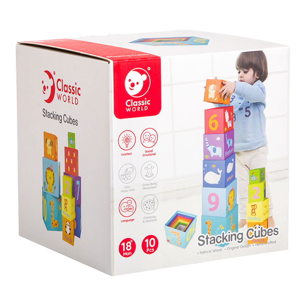 Classic World Empileing Blocks Figures and Animals, 10dlg.