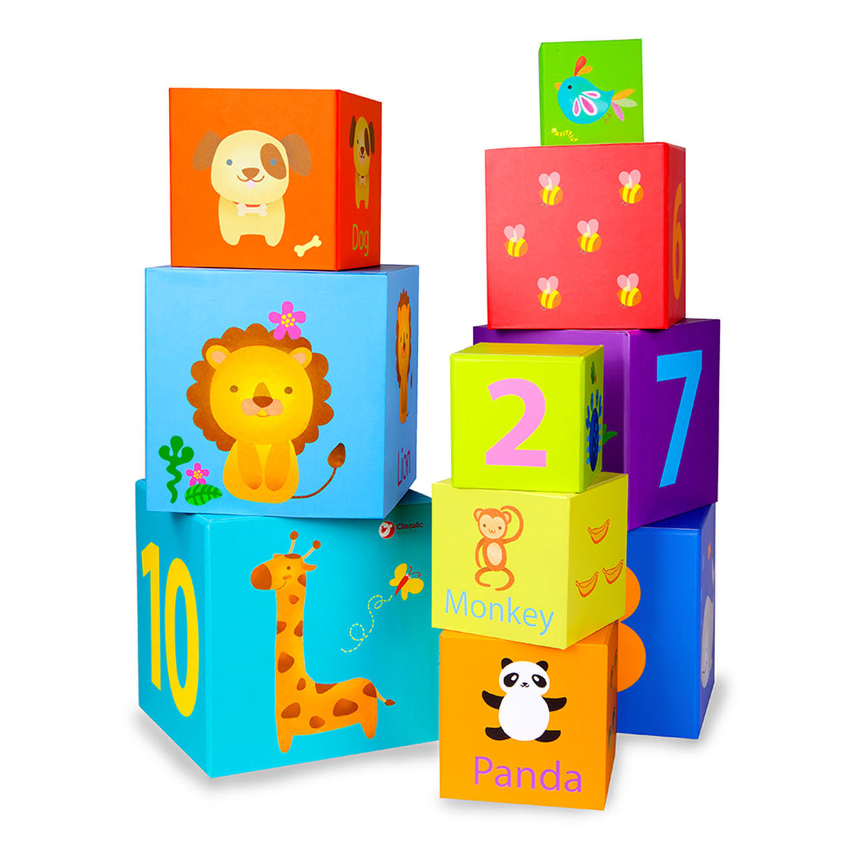 Classic World Empileing Blocks Figures and Animals, 10dlg.