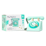 Classic World Retro-Telefon aus Holz, türkis