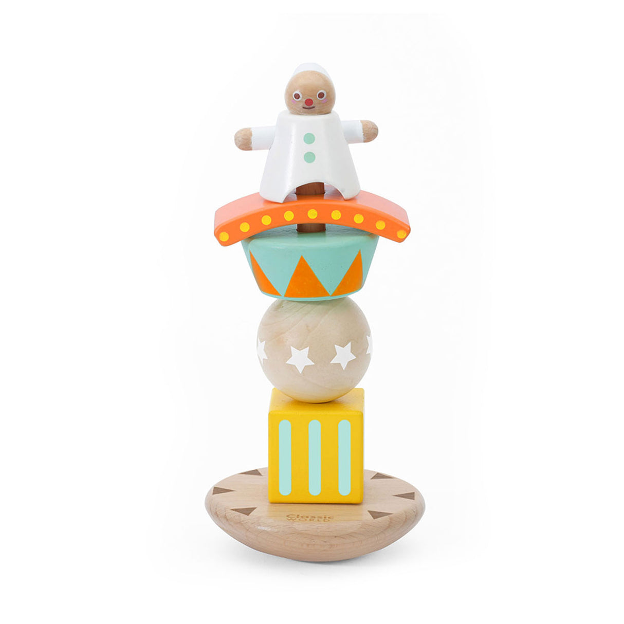 Classic World World Wooden Stack a Balanspel Clown, 6DLG.