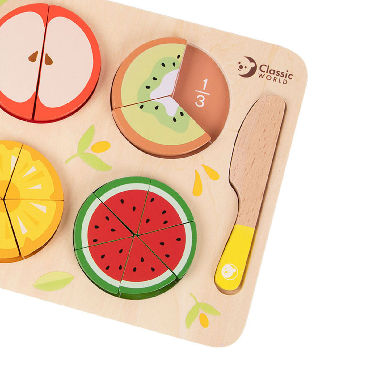 Classic World World Houten Fruit Puzzel Breuken, 22dlg.