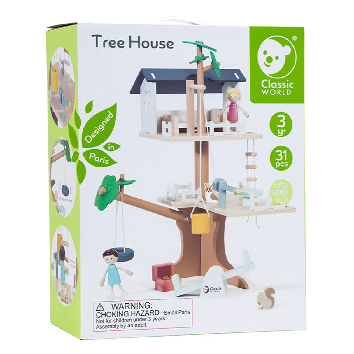 Klassische Welt der Welt Wooden Poppenhuis Boomhut, 31dlg.