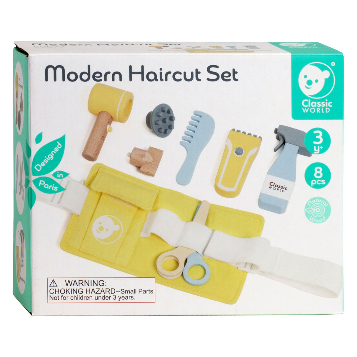 Classic World World Holzspiel-Friseurset Modern, 8-teilig.