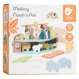 Classic World Bootsbauset „Arche Noah“ aus Holz mit Tieren, 16-teilig.