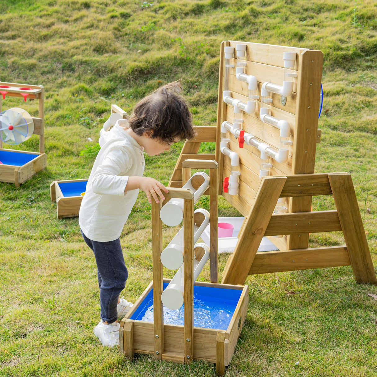 Klassiker Welt Holz Wasser Spieltisch Wasserfall