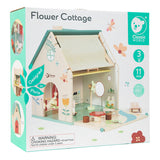 Klassisches Holzpuppenhaus mit Garten, 10dlg.